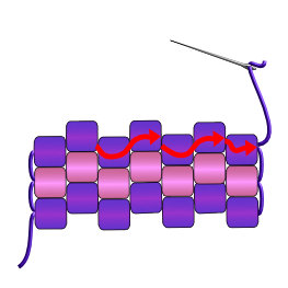 Odd count peyote stitch steps